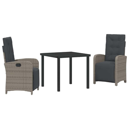 Have Spisebordssæt med pude 3 pcs Grå polyrattan