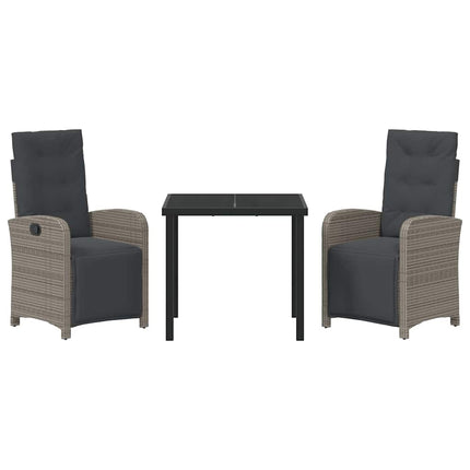 Have Spisebordssæt med pude 3 pcs Grå polyrattan