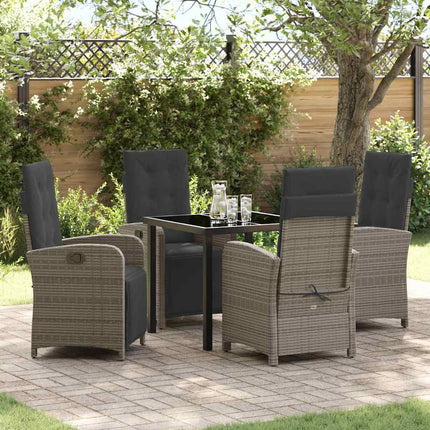 Have Spisebordssæt med pude 5 pcs Grå polyrattan