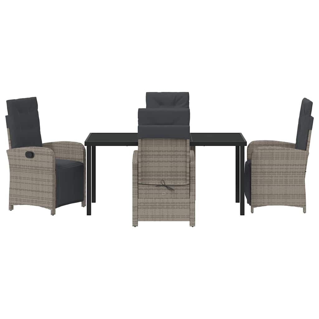 Have Spisebordssæt med pude 5 pcs Grå polyrattan