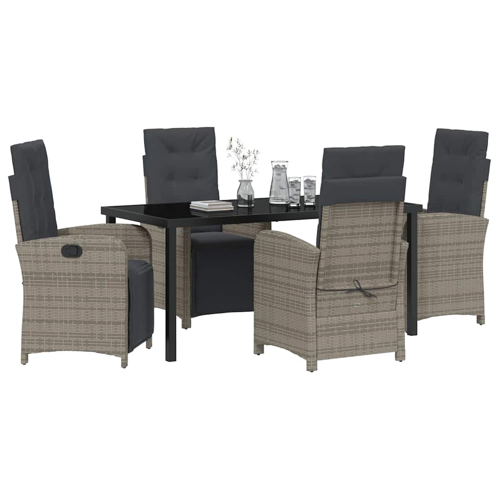 Have Spisebordssæt med pude 5 pcs Grå polyrattan
