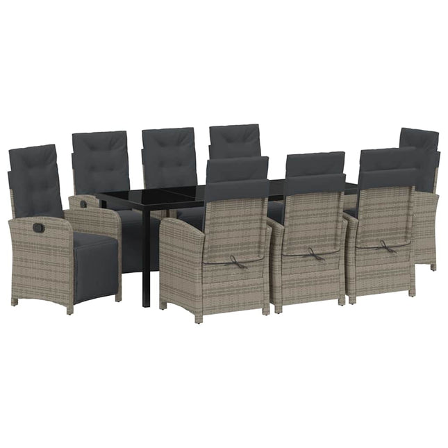 Have Spisebordssæt 9 stk. Grå polyrattan