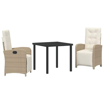 Have Spisebordssæt med pude 3 pcs Beige polyrattan