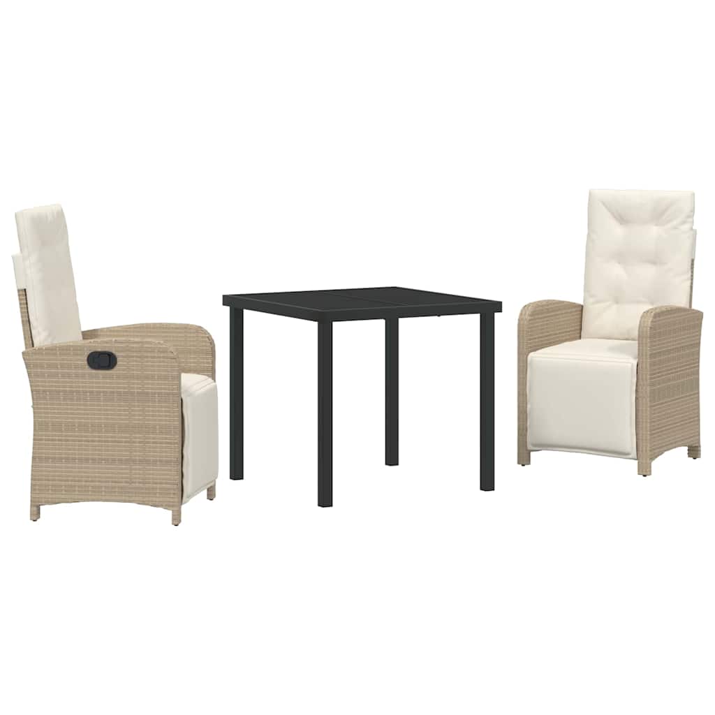 Have Spisebordssæt med pude 3 pcs Beige polyrattan