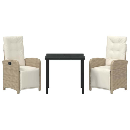 Have Spisebordssæt med pude 3 pcs Beige polyrattan