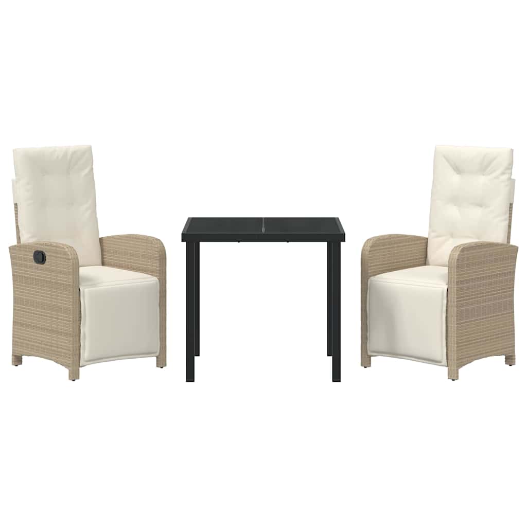 Have Spisebordssæt med pude 3 pcs Beige polyrattan