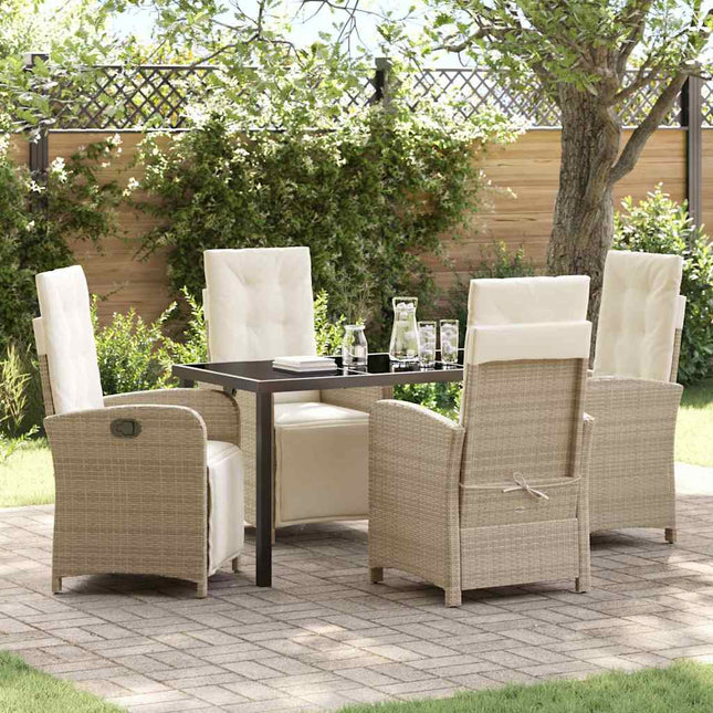 Have Spisebordssæt 5 stk. Beige polyrattan