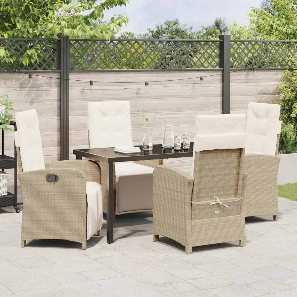 Have Spisebordssæt med pude 5 pcs Beige polyrattan