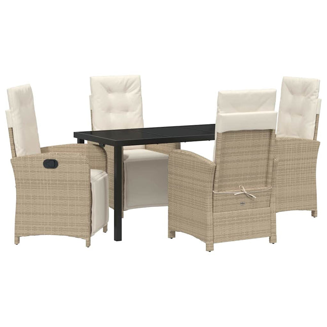Have Spisebordssæt 5 stk. Beige polyrattan