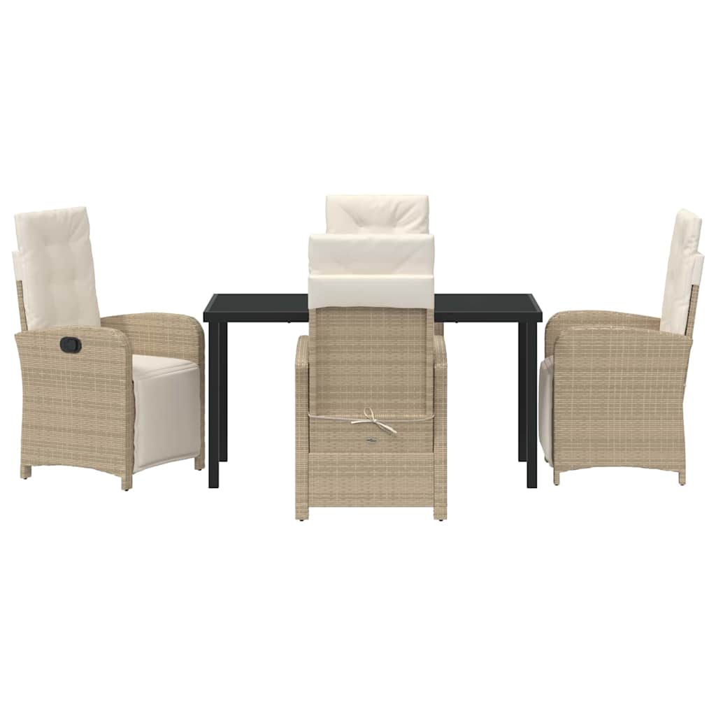 Have Spisebordssæt med pude 5 pcs Beige polyrattan