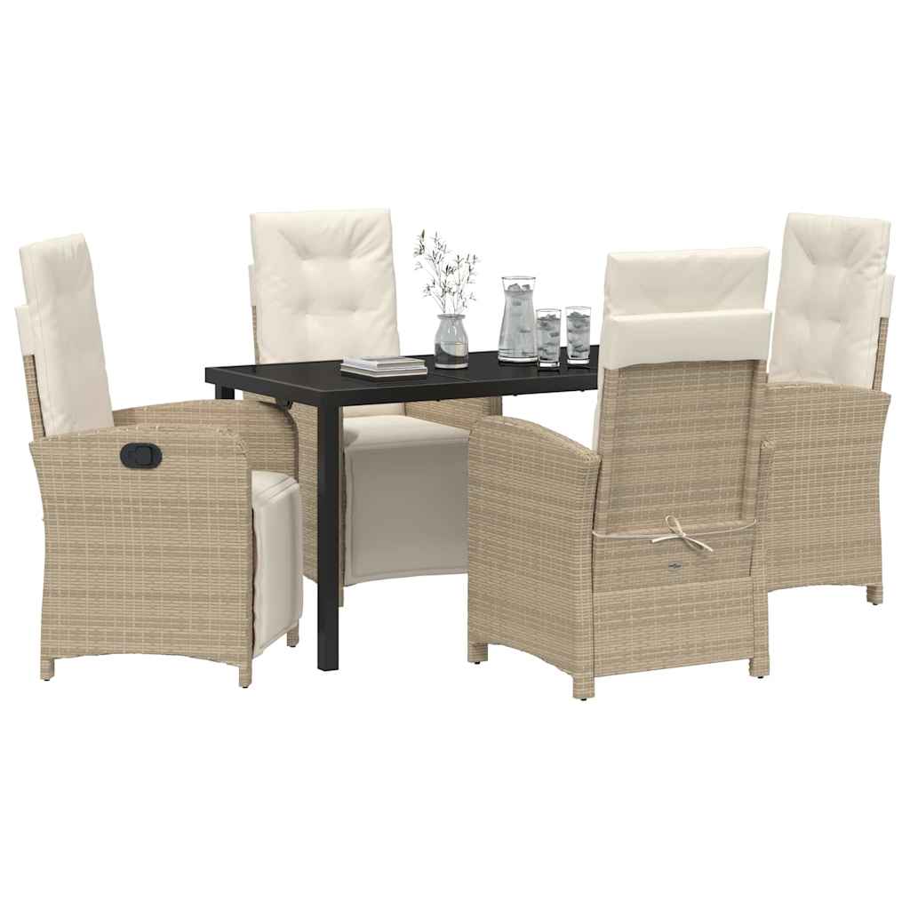 Have Spisebordssæt med pude 5 pcs Beige polyrattan