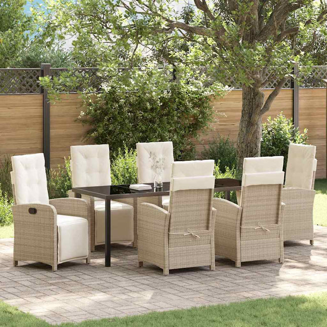 Have Spisebordssæt 7 stk. Beige polyrattan