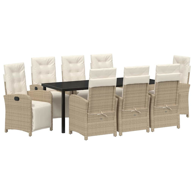 Have Spisebordssæt 9 stk. Beige polyrattan