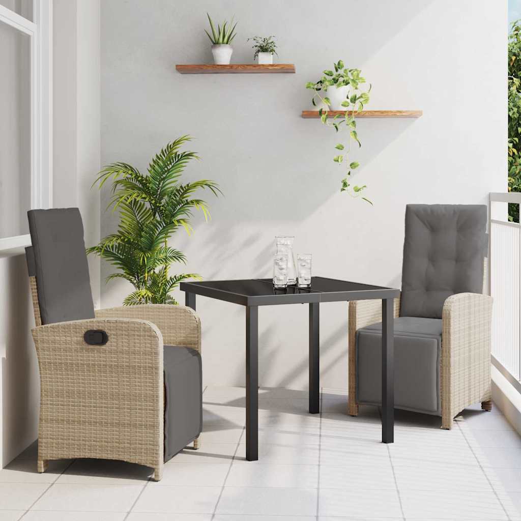 Have Spisebordssæt med pude 3 pcs Beige polyrattan