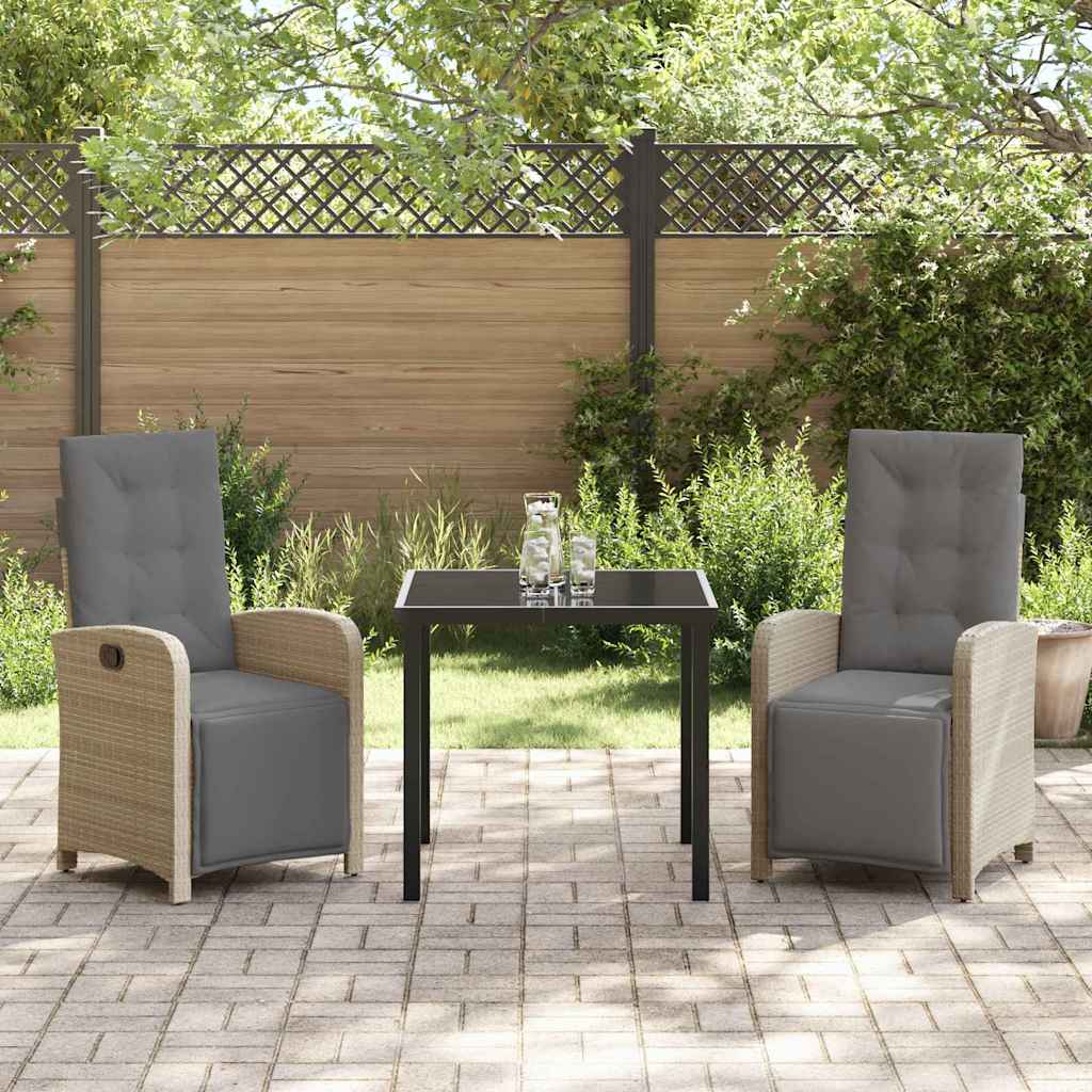 Have Spisebordssæt med pude 3 pcs Beige polyrattan