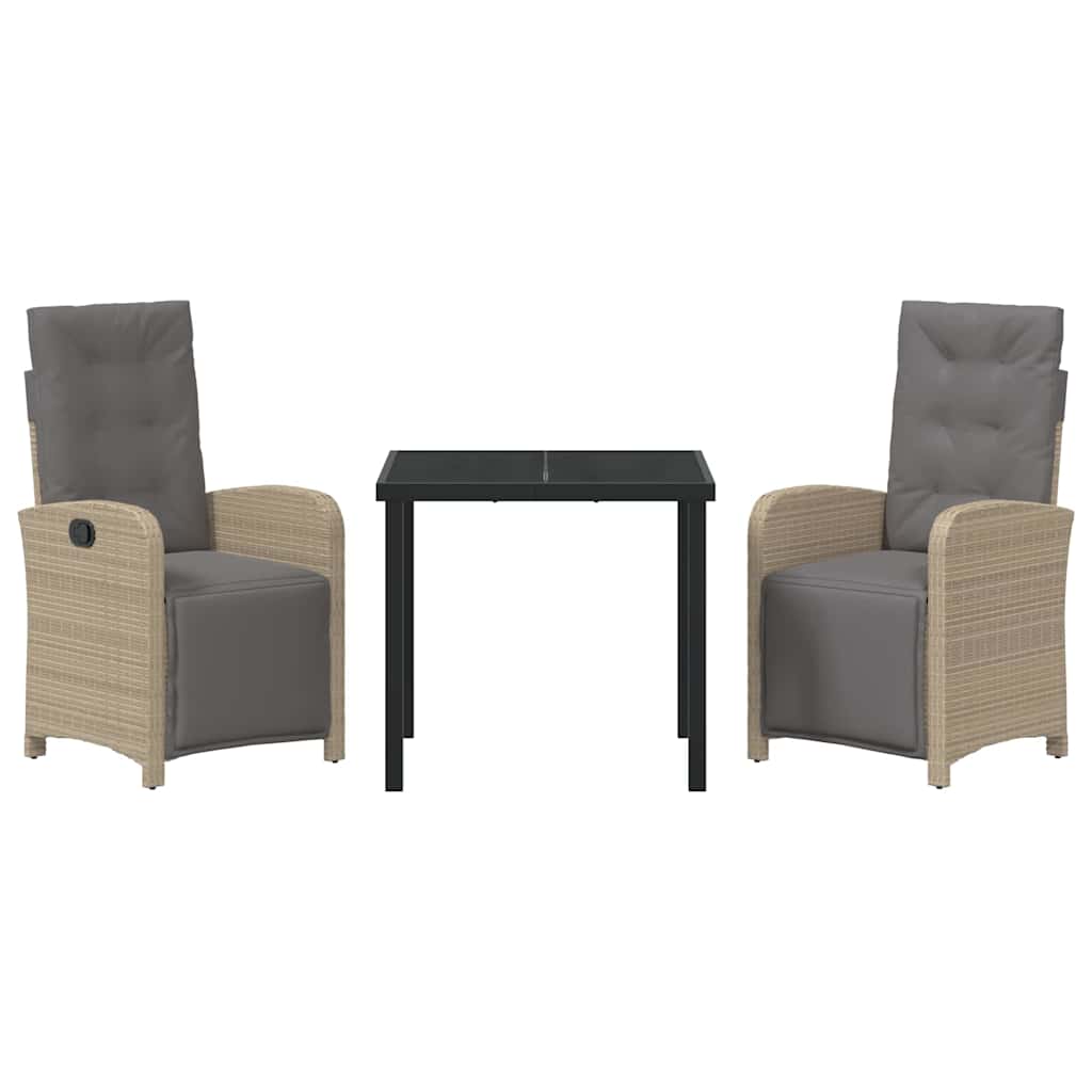 Have Spisebordssæt med pude 3 pcs Beige polyrattan