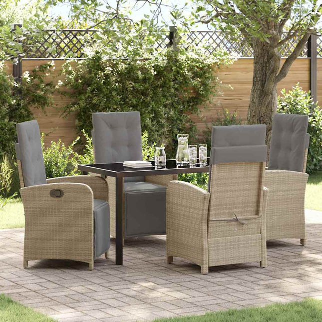 Have Spisebordssæt 5 stk. Beige polyrattan