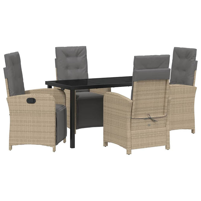 Have Spisebordssæt 5 stk. Beige polyrattan