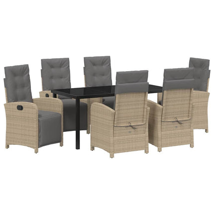 Have Spisebordssæt med pude 7 pcs Beige polyrattan
