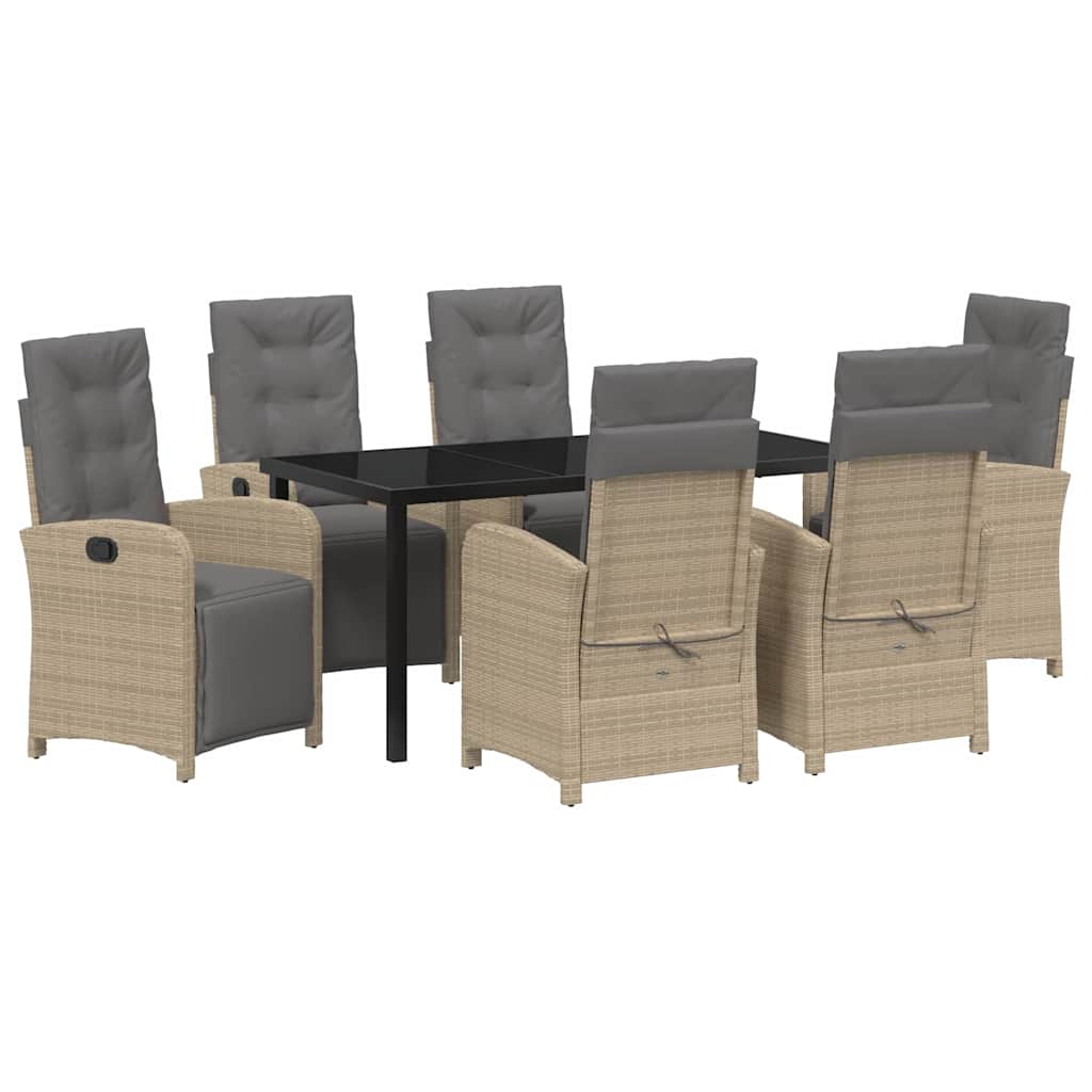 Have Spisebordssæt med pude 7 pcs Beige polyrattan
