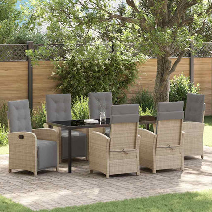 Have Spisebordssæt med pude 7 pcs Beige polyrattan