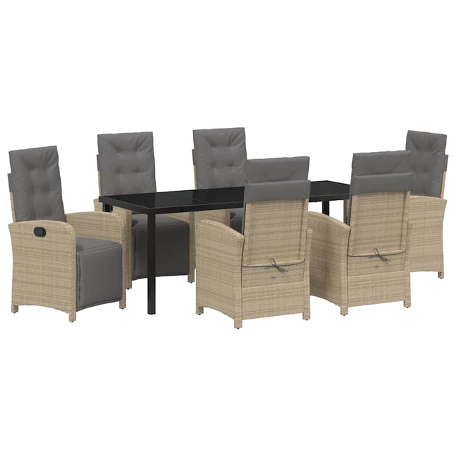 Have Spisebordssæt 7 stk. Beige polyrattan