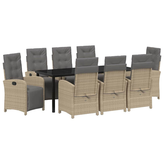 Have Spisebordssæt 9 stk. Beige polyrattan