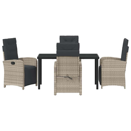 Have Spisebordssæt med pude 5 pcs Lysegrå polyrattan