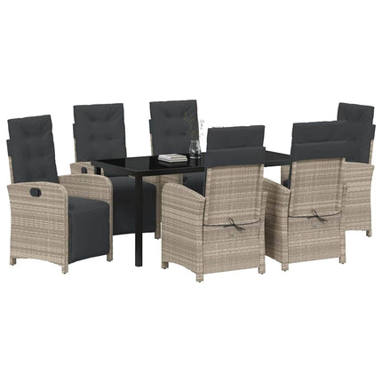 Have Spisebordssæt med pude 7 pcs Lysegrå polyrattan