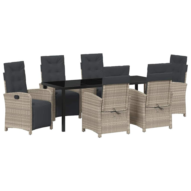 Have Spisebordssæt 7 stk. Lysegrå polyrattan