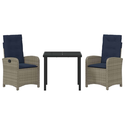 Have Spisebordssæt med pude 3 pcs Grå polyrattan
