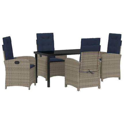Have Spisebordssæt med pude 5 pcs Grå polyrattan
