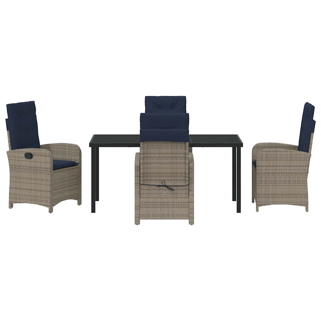 Have Spisebordssæt med pude 5 pcs Grå polyrattan