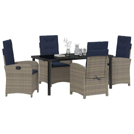 Have Spisebordssæt med pude 5 pcs Grå polyrattan