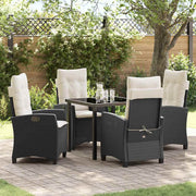 Have Spisebordssæt med pude 5 pcs Sort polyrattan