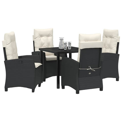 Have Spisebordssæt med pude 5 pcs Sort polyrattan