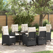 Have Spisebordssæt med pude 7 pcs Sort polyrattan