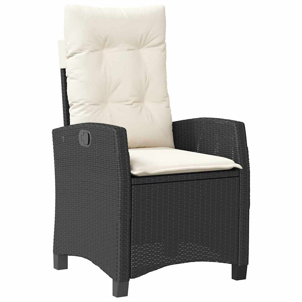Have Spisebordssæt med pude 7 pcs Sort polyrattan