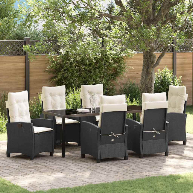 Have Spisebordssæt 7 stk. Sort polyrattan