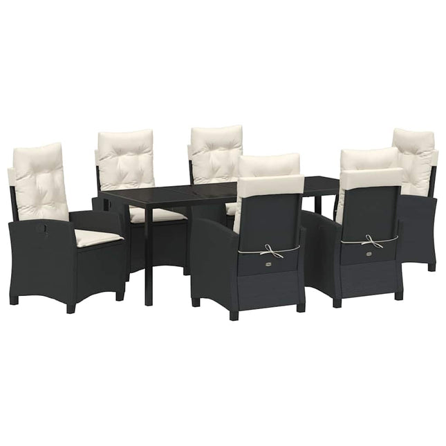 Have Spisebordssæt 7 stk. Sort polyrattan
