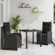 Have Spisebordssæt med pude 3 pcs Sort polyrattan