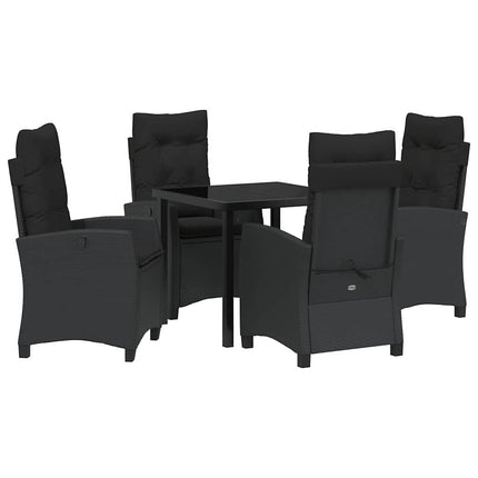 Have Spisebordssæt med pude 5 pcs Sort polyrattan