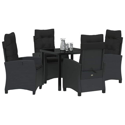 Have Spisebordssæt med pude 5 pcs Sort polyrattan