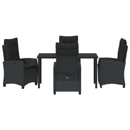 Have Spisebordssæt med pude 5 pcs Sort polyrattan