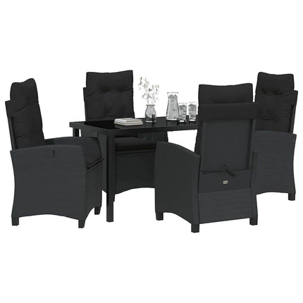 Have Spisebordssæt med pude 5 pcs Sort polyrattan