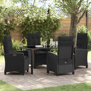 Have Spisebordssæt med pude 5 pcs Sort polyrattan