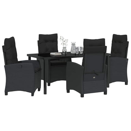 Have Spisebordssæt med pude 5 pcs Sort polyrattan