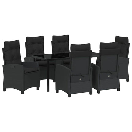 Have Spisebordssæt med pude 7 pcs Sort polyrattan