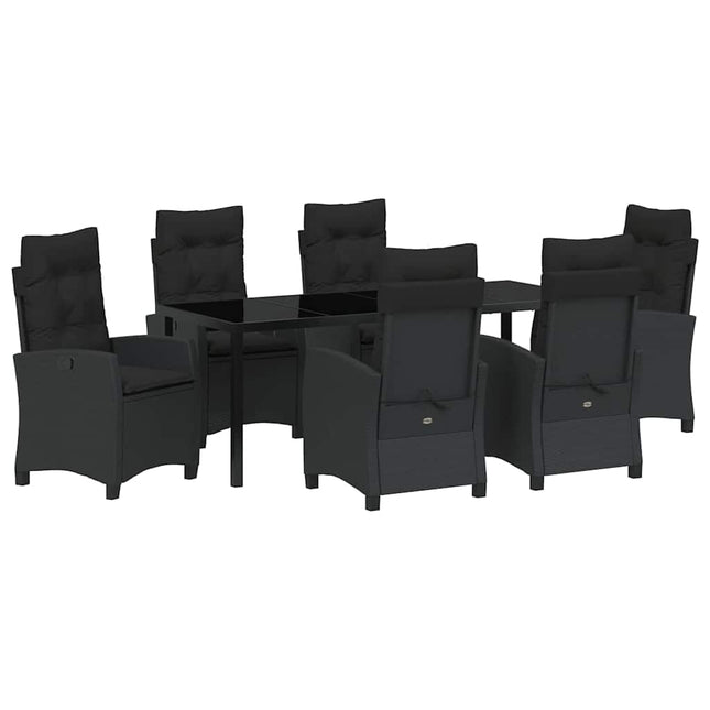 Have Spisebordssæt 7 stk. Sort polyrattan