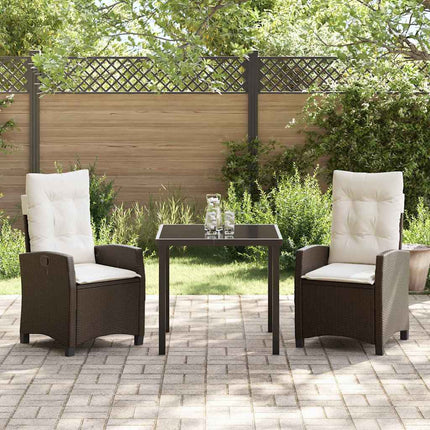 Have Spisebordssæt med pude 3 pcs Brun polyrattan